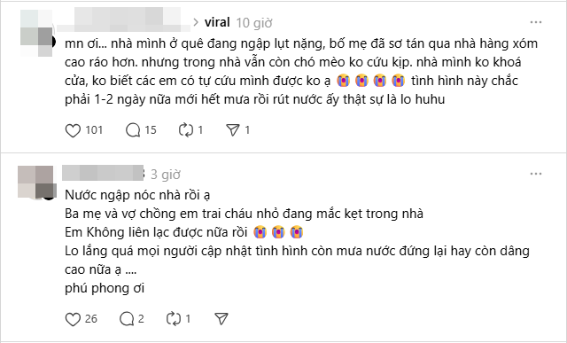 Mất liên lạc vì ba mẹ “mắc kẹt” giữa mưa lũ: Điều đáng sợ nhất đã xảy ra với những đứa con xa nhà- Ảnh 5. Mất liên lạc vì ba mẹ “mắc kẹt” giữa mưa lũ: Điều đáng sợ nhất đã xảy ra với những đứa con xa nhà- Ảnh 5.