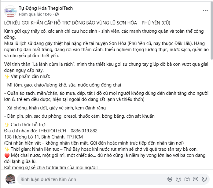 Hàng nghìn lời kêu gọi cứu trợ đồng bào đang oằn mình trong cơn lũ lịch sử: Tất cả vì miền Trung thương yêu!- Ảnh 3.