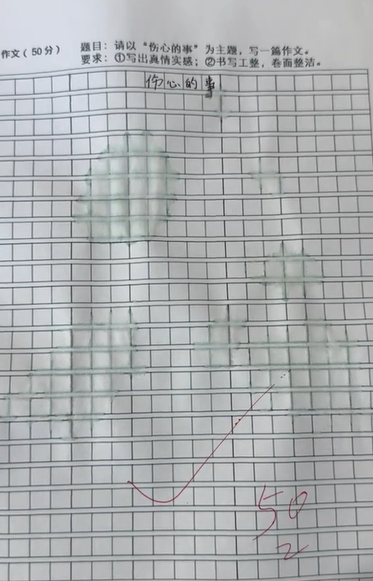 Được yêu cầu viết về "chuyện đau lòng", học sinh tiểu học nộp bài văn không có một chữ nhưng vẫn đạt điểm tuyệt đối- Ảnh 1. Được yêu cầu viết về "chuyện đau lòng", học sinh tiểu học nộp bài văn không có một chữ nhưng vẫn đạt điểm tuyệt đối- Ảnh 1.