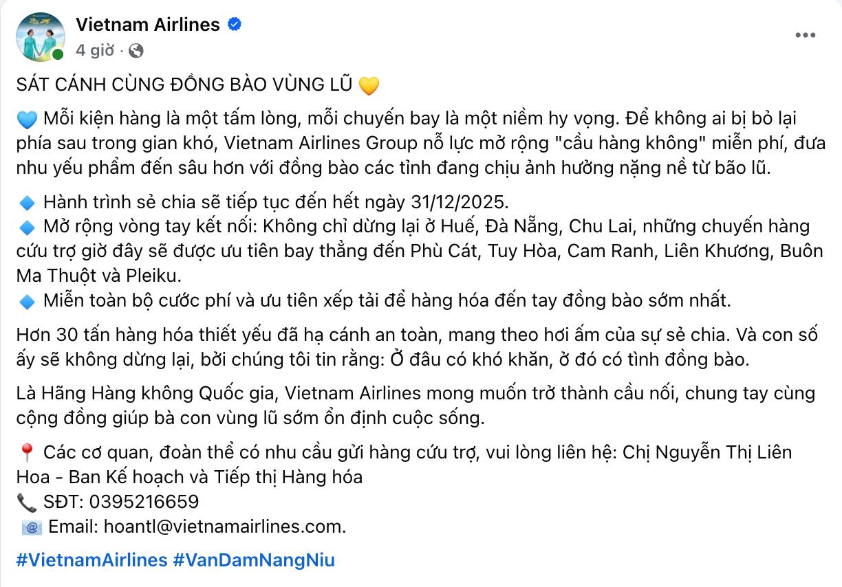 Vietnam Airlines ra thông báo quan trọng về bão lũ- Ảnh 1.