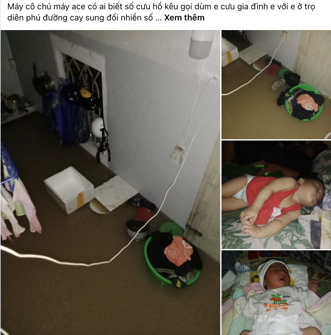 Thương lắm những em bé giữa dòng nước lũ: Có bé còn 