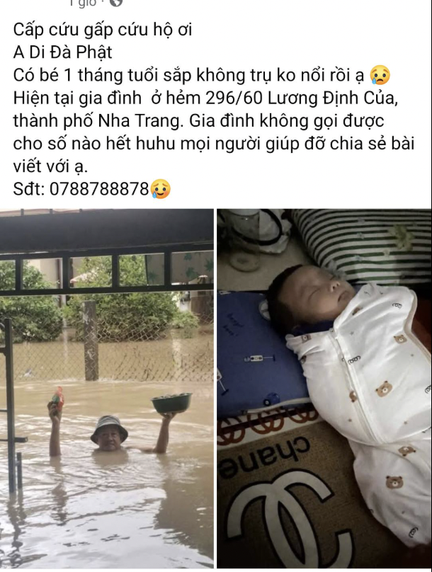 Thương lắm những em bé giữa dòng nước lũ: Có bé còn 