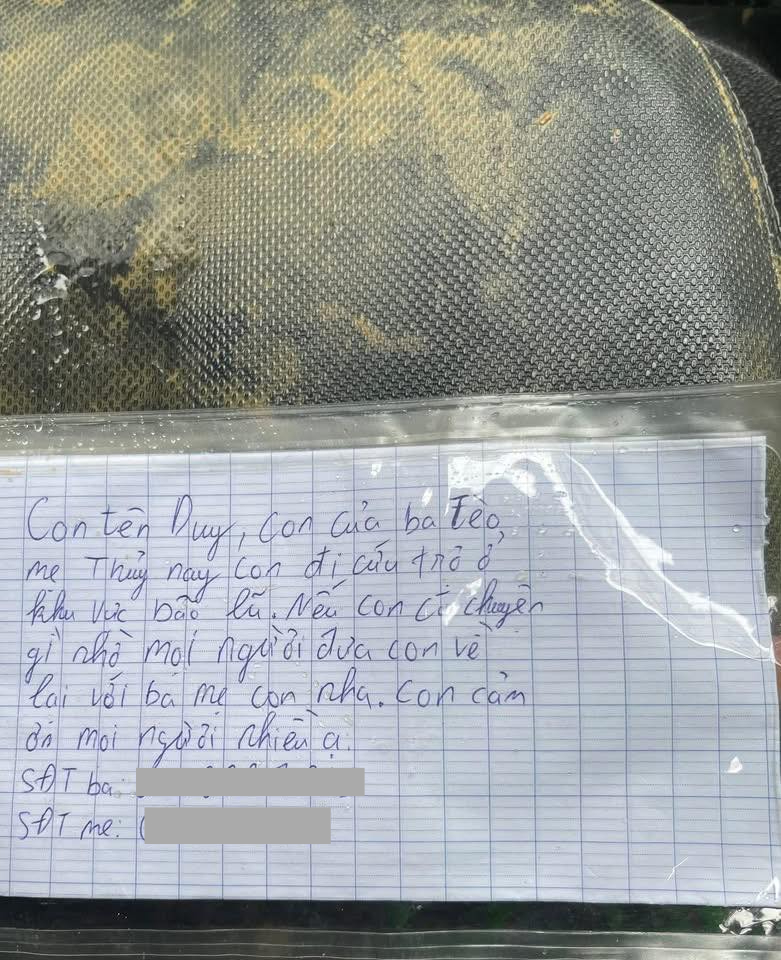 “Con đi cứu trợ ở khu vực bão lũ, nếu có chuyện gì nhờ mọi người đưa con về lại với ba mẹ con nha”- Ảnh 2.