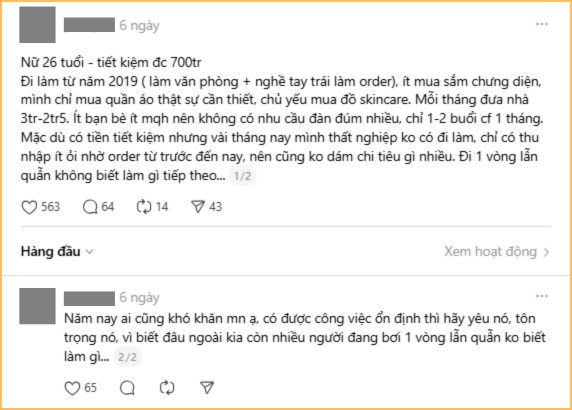 26 tuổi thất nghiệp, may còn có 700 triệu tiết kiệm- Ảnh 1.