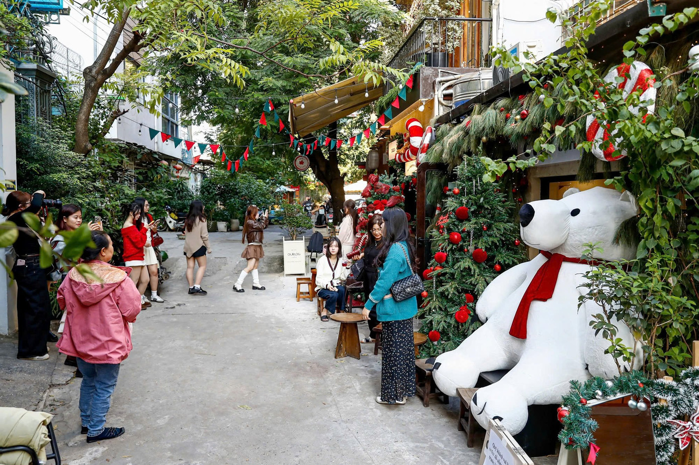 Xếp hàng chụp ảnh Giáng sinh sớm tại các quán cafe- Ảnh 3.