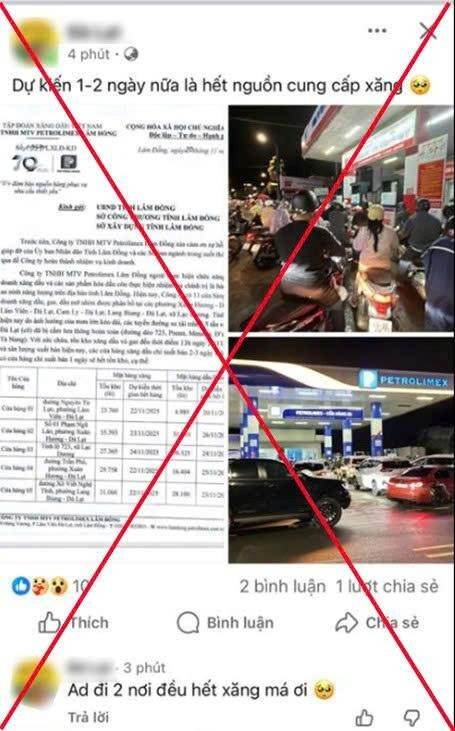 Đăng tin sai sự thật khiến dân Đà Lạt ùn ùn mua xăng dầu, nhiều người bị công an làm việc- Ảnh 2.