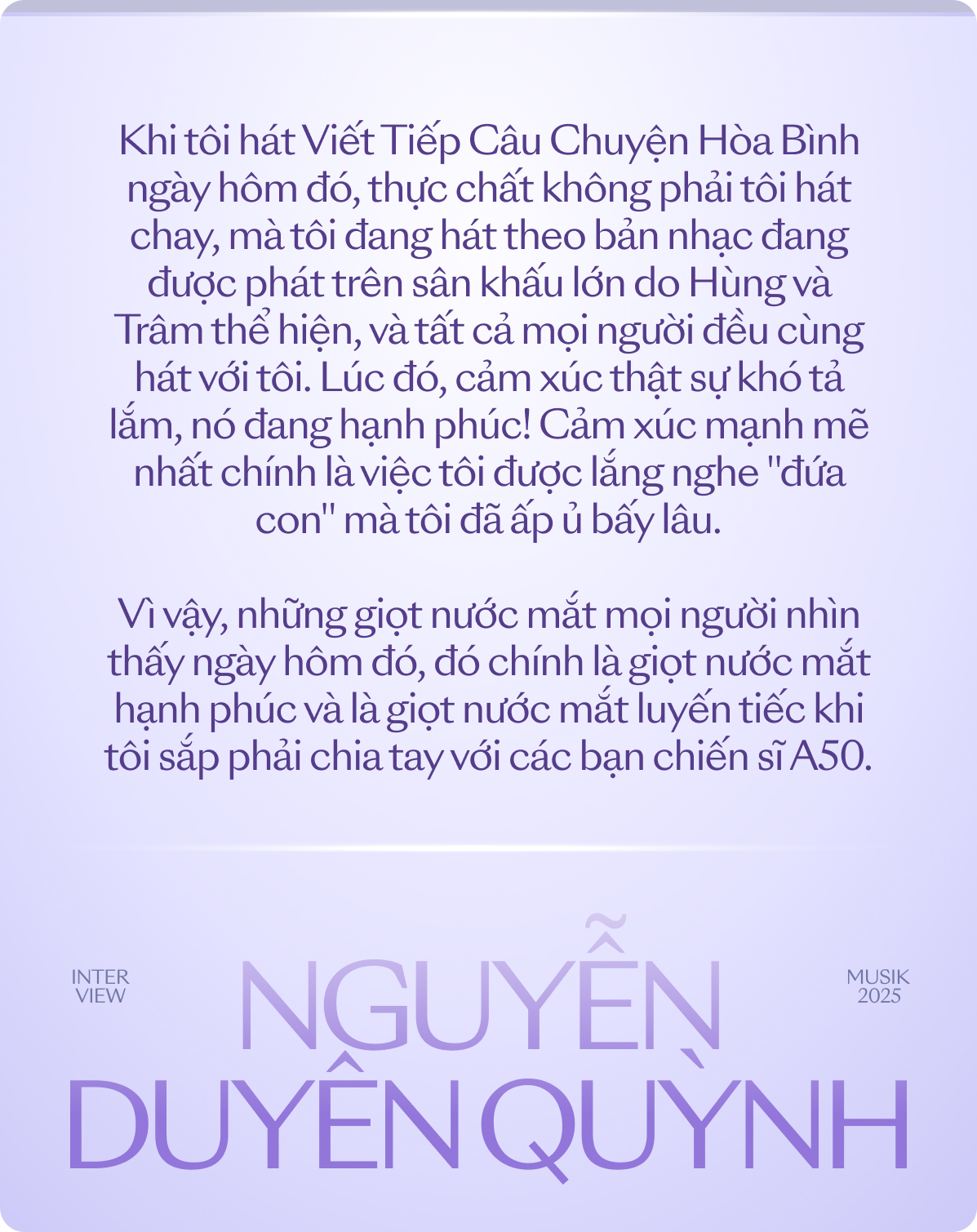 Nguyễn Duyên Quỳnh: “Nếu có tình cảm với Nguyễn Văn Chung thì dừng âm nhạc lại”- Ảnh 6.