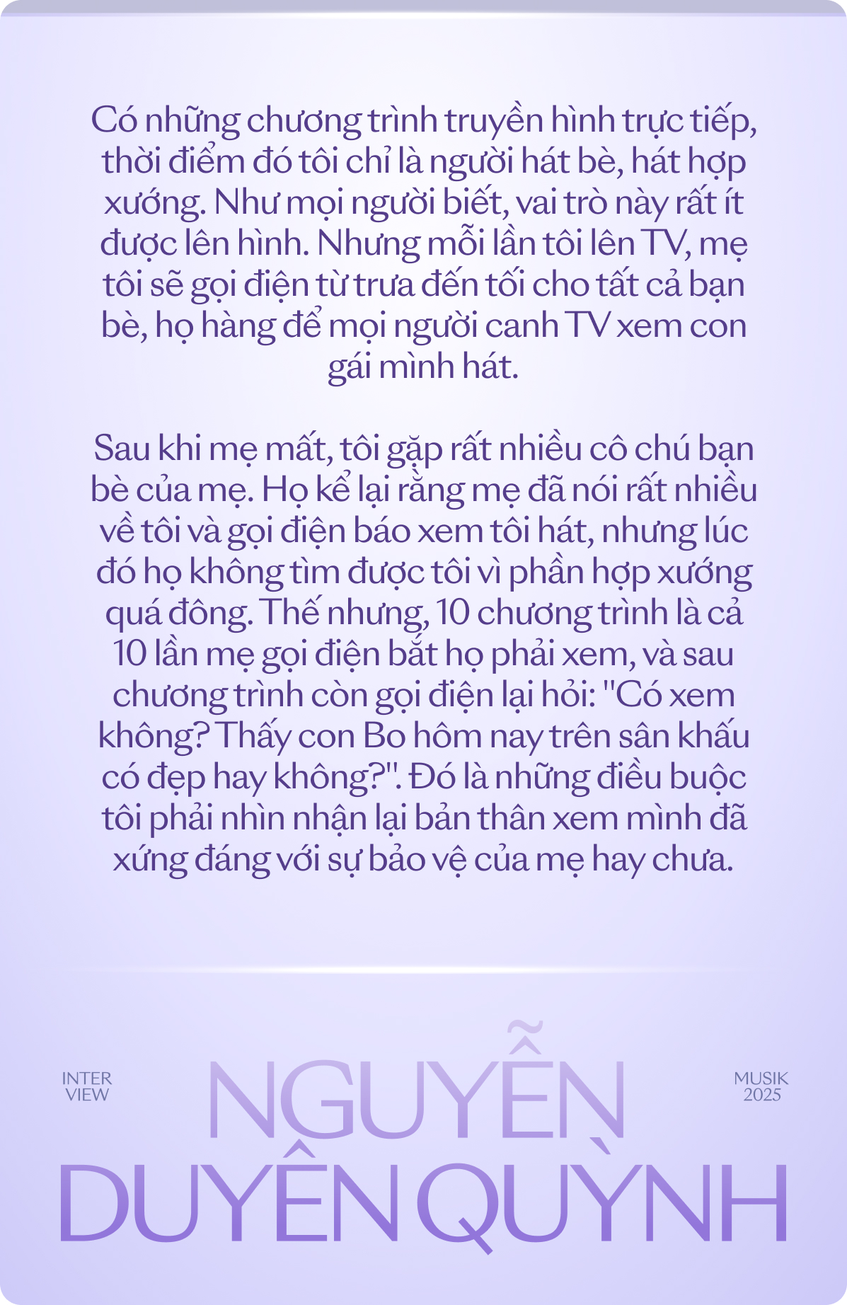 Nguyễn Duyên Quỳnh: “Nếu có tình cảm với Nguyễn Văn Chung thì dừng âm nhạc lại”- Ảnh 19.