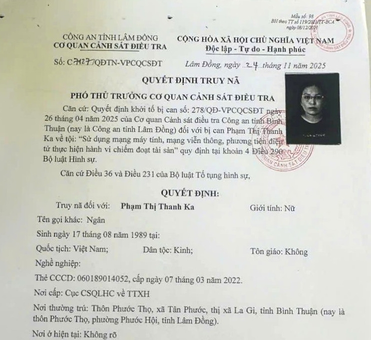 Truy nã Phạm Thị Thanh Ka- Ảnh 1.