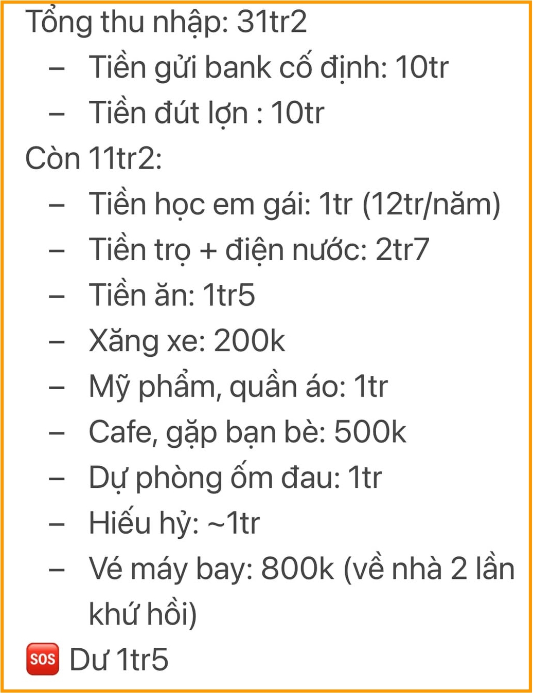 Lương 31 triệu, tiết kiệm 20 triệu: Còn 11 triệu tiêu mãi không hết!- Ảnh 1.