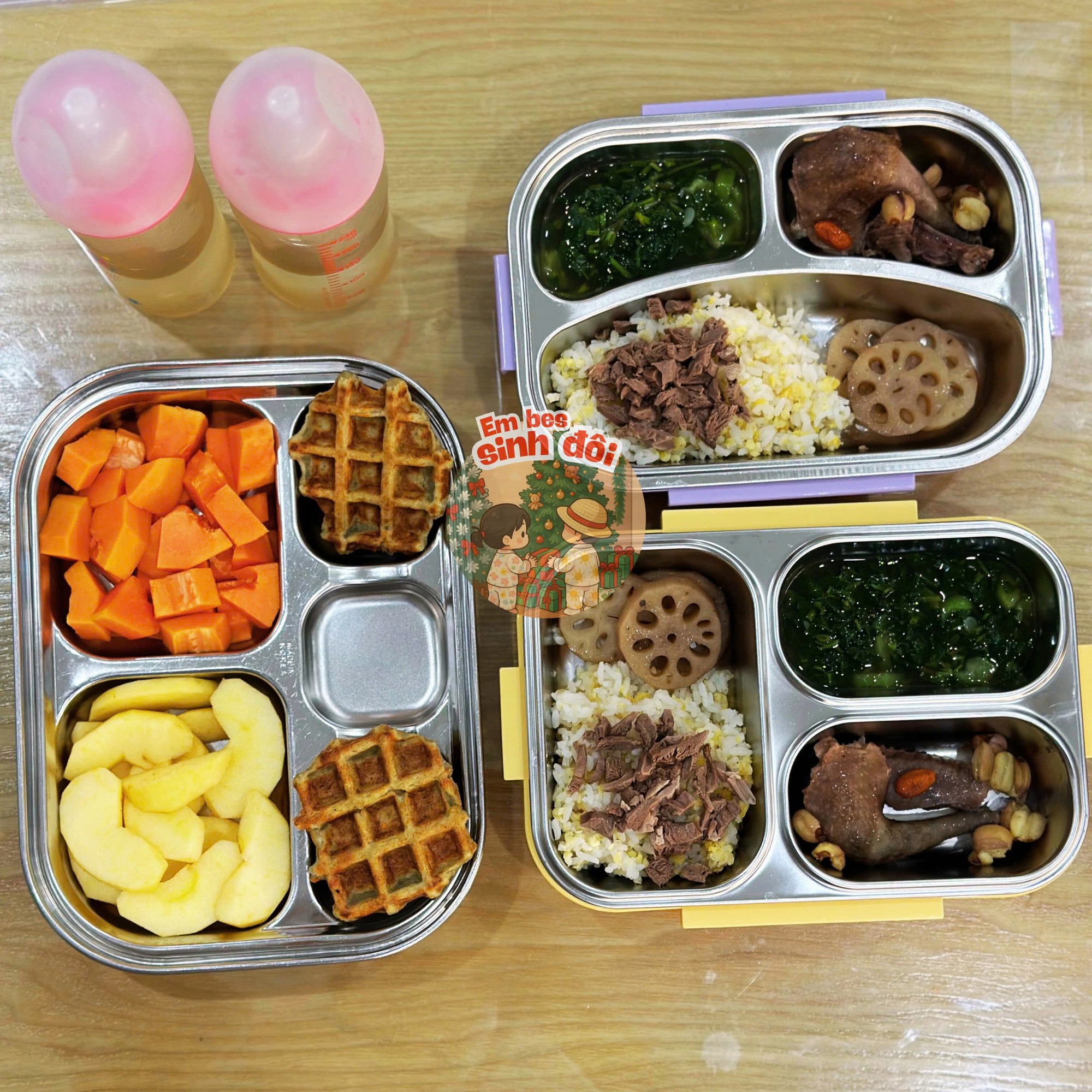 Bữa trưa của 2 em bé sinh đôi khiến nhiều mẹ giật mình, dụi mắt xem lại mấy lần vì điều này- Ảnh 17.