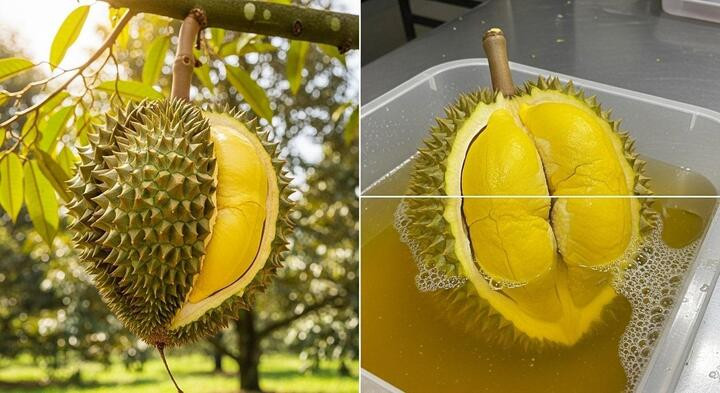 Sầu riêng chín cây và chín ép nhận biết thế nào?- Ảnh 1.