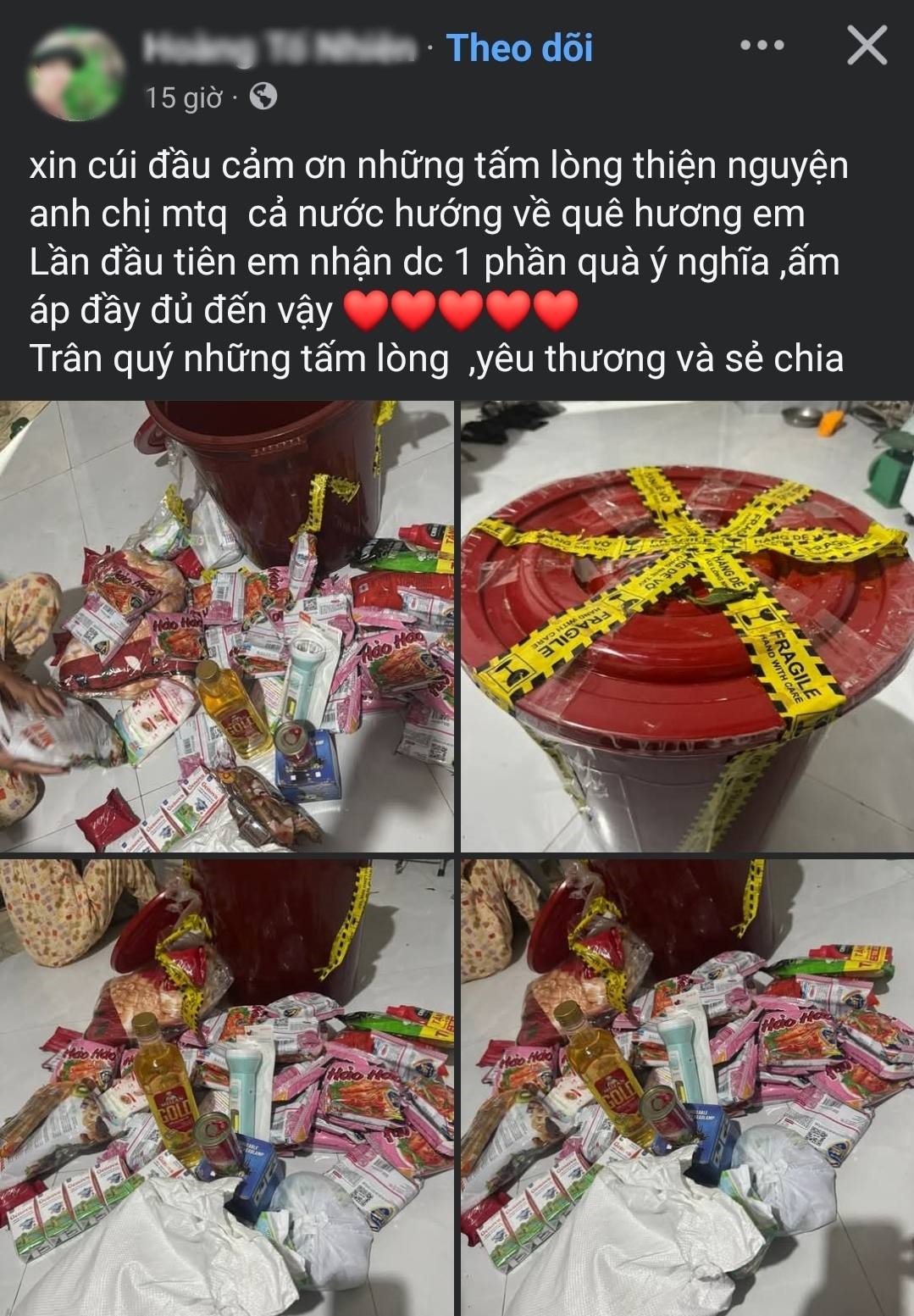 Gỡ bí mật bên trong những chiếc thùng vận chuyển từ Huế vào vùng lũ: Mỗi thùng nặng 20kg- Ảnh 1. Gỡ bí mật bên trong những chiếc thùng vận chuyển từ Huế vào vùng lũ: Mỗi thùng nặng 20kg- Ảnh 1.