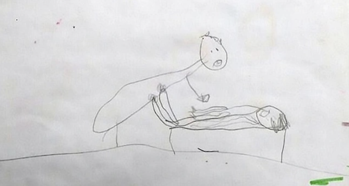 Thấy 6 bức tranh con vẽ, cha mẹ lập tức báo cảnh sát: nét vẽ nguệch ngoạc nhưng đau thấu tận tâm can- Ảnh 1. Thấy 6 bức tranh con vẽ, cha mẹ lập tức báo cảnh sát: nét vẽ nguệch ngoạc nhưng đau thấu tận tâm can- Ảnh 1.