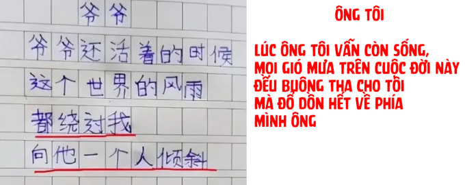 Bài văn "Ông tôi" của cậu bé lớp 2 giành giải Nhì toàn quốc, chỉ 26 chữ nhưng khiến ai cũng rơi lệ- Ảnh 1.