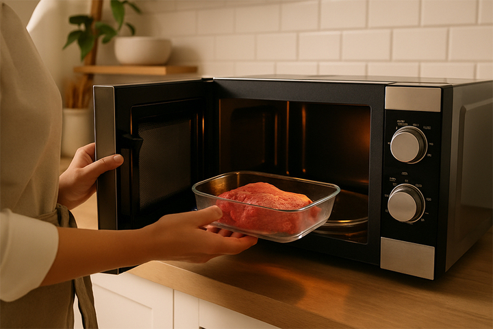 Rã đông thịt bằng lò vi sóng thế nào là đúng cách?- Ảnh 1.