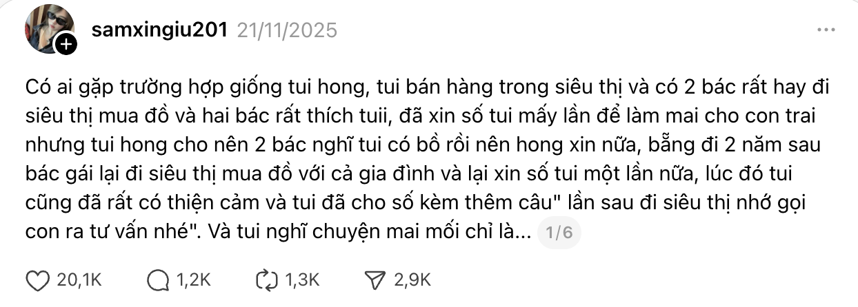 Bán hàng ở siêu thị, cô gái được 2 vị khách lớn tuổi xin số để "làm mai": Diễn biến sau đó hấp dẫn- Ảnh 1.