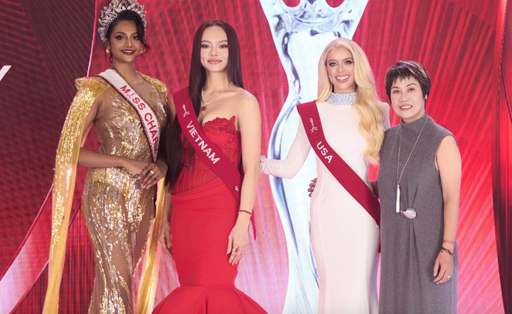 Á hậu Mai Ngô livestream bán hàng khi đang thi Miss Charm, Ban tổ chức lên tiếng- Ảnh 1.