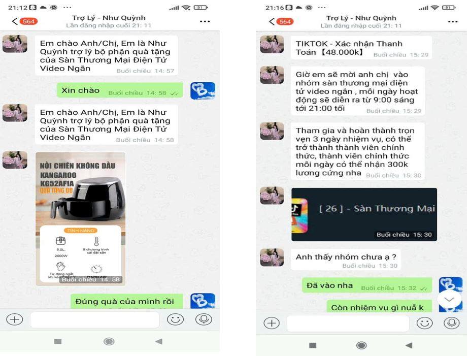 Chat với “Trợ lý Như Quỳnh”, nhiều người dân bị dụ cài app lạ để nhận 68.000, 90.000, 150.000 đồng- Ảnh 4. Chat với “Trợ lý Như Quỳnh”, nhiều người dân bị dụ cài app lạ để nhận 68.000, 90.000, 150.000 đồng- Ảnh 4.