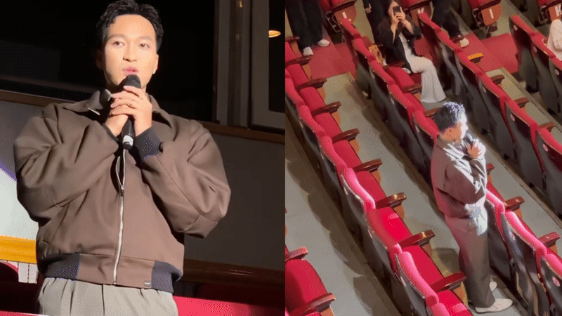 Diễn viên Mưa Đỏ bật khóc khi tổ chức fanmeeting không bán được vé, hàng ghế trống nhan nhản- Ảnh 1. Diễn viên Mưa Đỏ bật khóc khi tổ chức fanmeeting không bán được vé, hàng ghế trống nhan nhản- Ảnh 1.