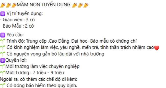 Xem tuyển dụng lương giáo viên mầm non và tạp vụ, phát hiện chi tiết Xem tuyển dụng lương giáo viên mầm non và tạp vụ, phát hiện chi tiết