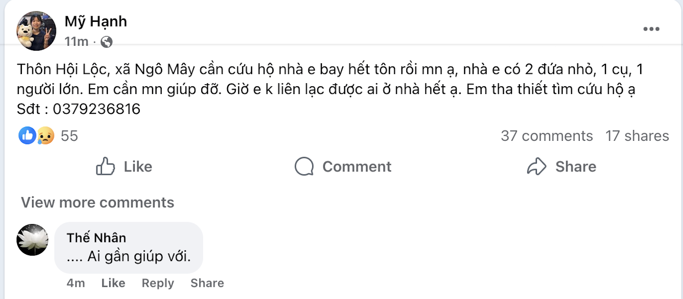 Người dân giữa tâm bão kêu cứu, cần sự hỗ trợ- Ảnh 3. Người dân giữa tâm bão kêu cứu, cần sự hỗ trợ- Ảnh 3.