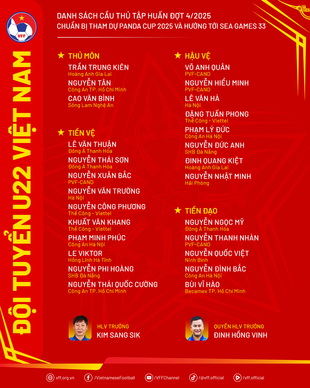 Nóng: Danh sách U22 Việt Nam SEA Games 33, sẵn sàng tranh huy chương vàng!- Ảnh 1. Nóng: Danh sách U22 Việt Nam SEA Games 33, sẵn sàng tranh huy chương vàng!- Ảnh 1.
