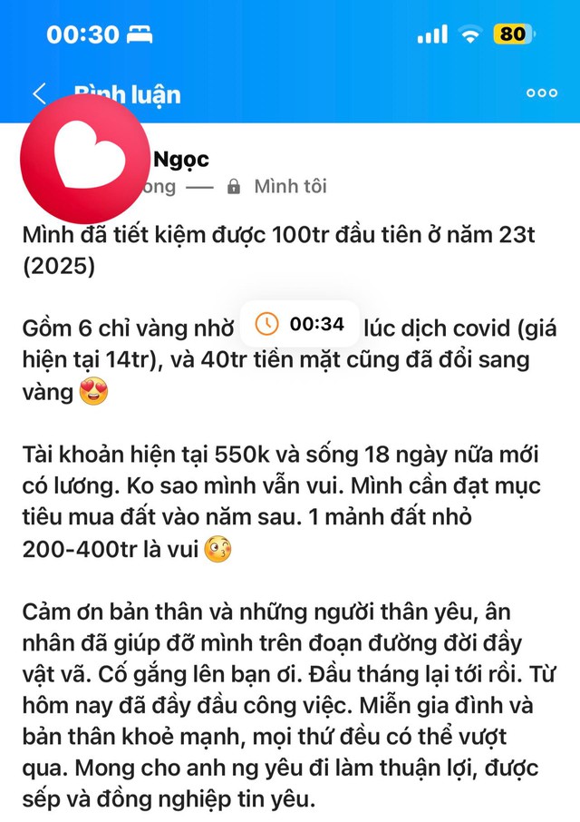 Tài khoản chỉ còn 550k nhưng trong người có 6 chỉ vàng- Ảnh 1. Tài khoản chỉ còn 550k nhưng trong người có 6 chỉ vàng- Ảnh 1.