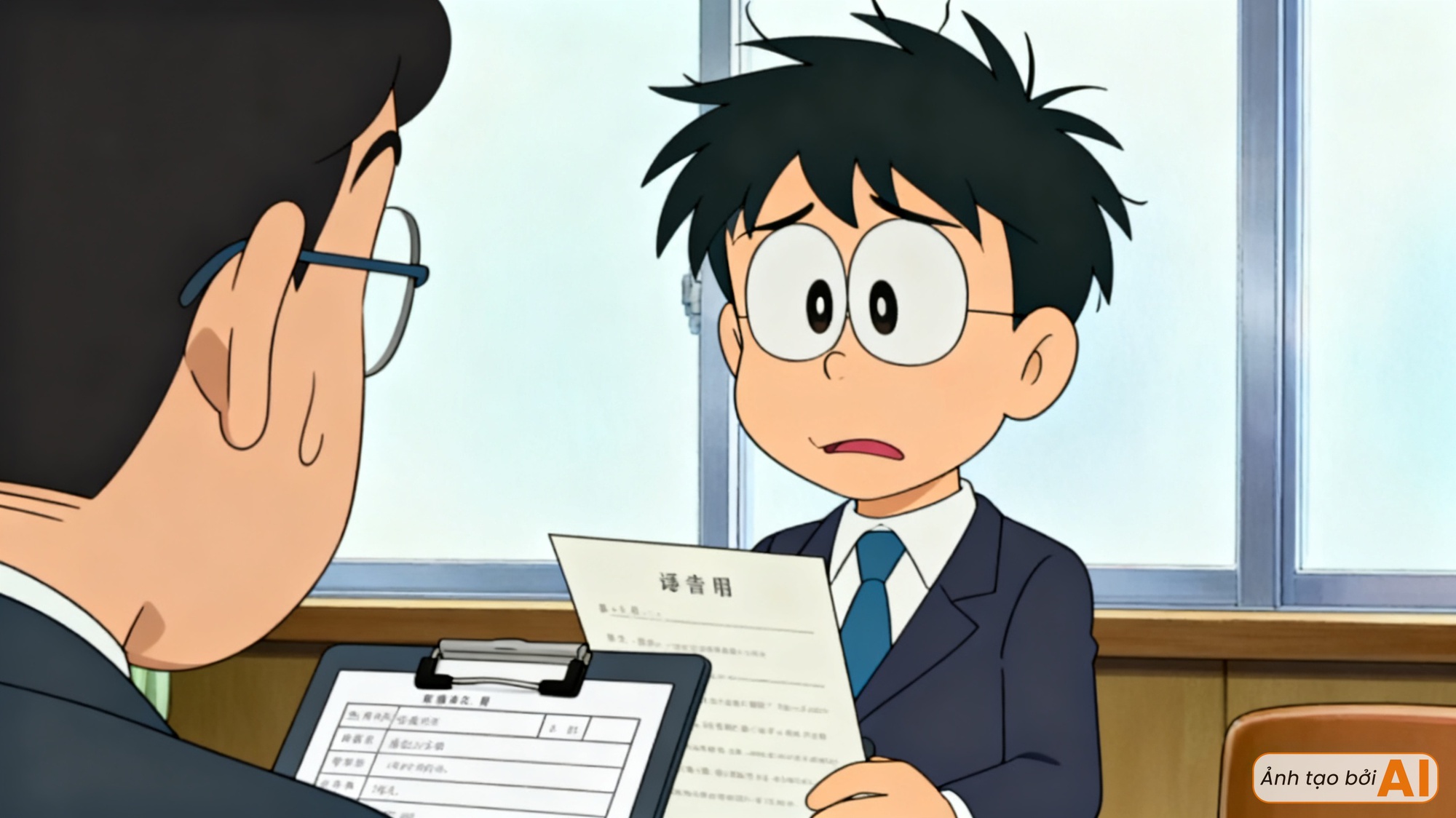 Nếu nhóm bạn Doraemon đi phỏng vấn xin việc: Nobita lại đến muộn, nhân vật tỏa sáng và đậu đầu tiên thì quá dễ đoán!- Ảnh 1.