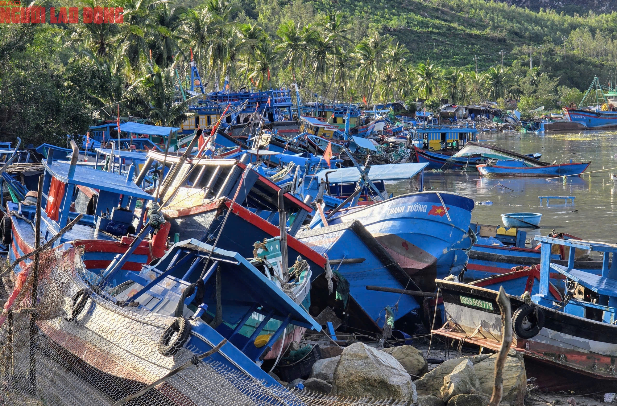 Đắk Lắk: Hàng trăm tàu cá chồng chất lên nhau sau bão số 13, ngư dân bật khóc- Ảnh 4. Đắk Lắk: Hàng trăm tàu cá chồng chất lên nhau sau bão số 13, ngư dân bật khóc- Ảnh 4.