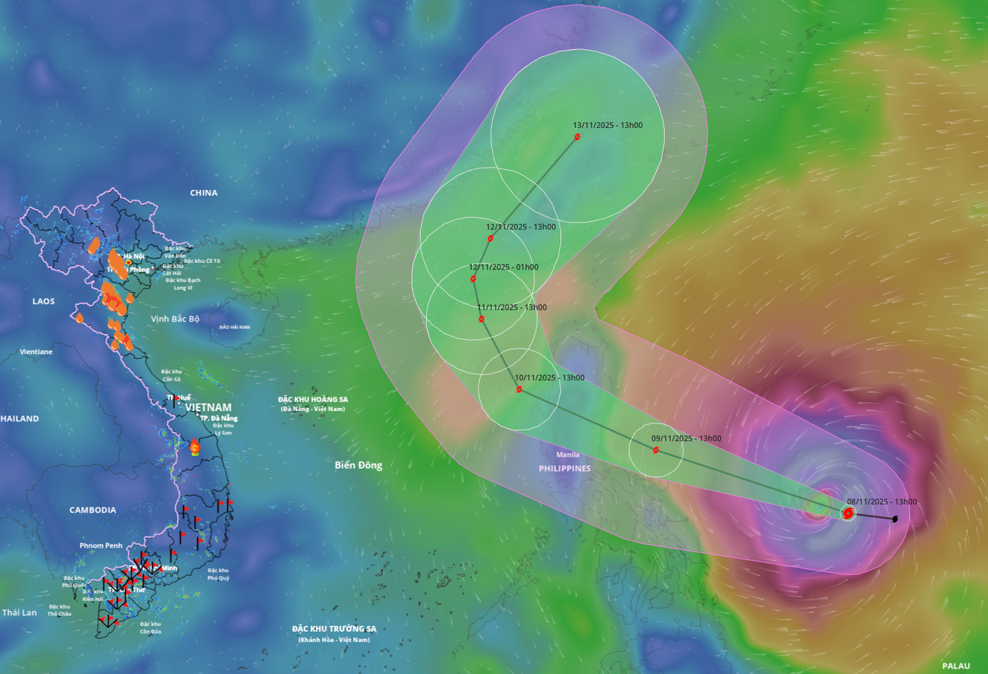 Cơn bão khổng lồ Fung-Wong vào Biển Đông sáng 10/11, hoạt động trái quy luật- Ảnh 1.