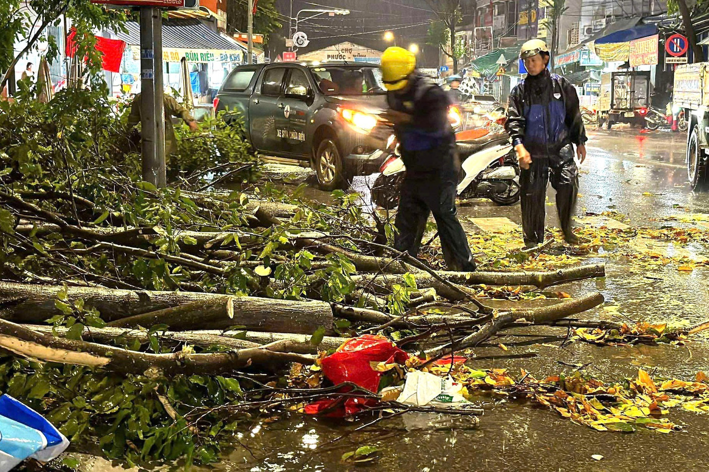 Mưa dông lớn, cây đổ la liệt đè bẹp xe máy ở TPHCM- Ảnh 6.