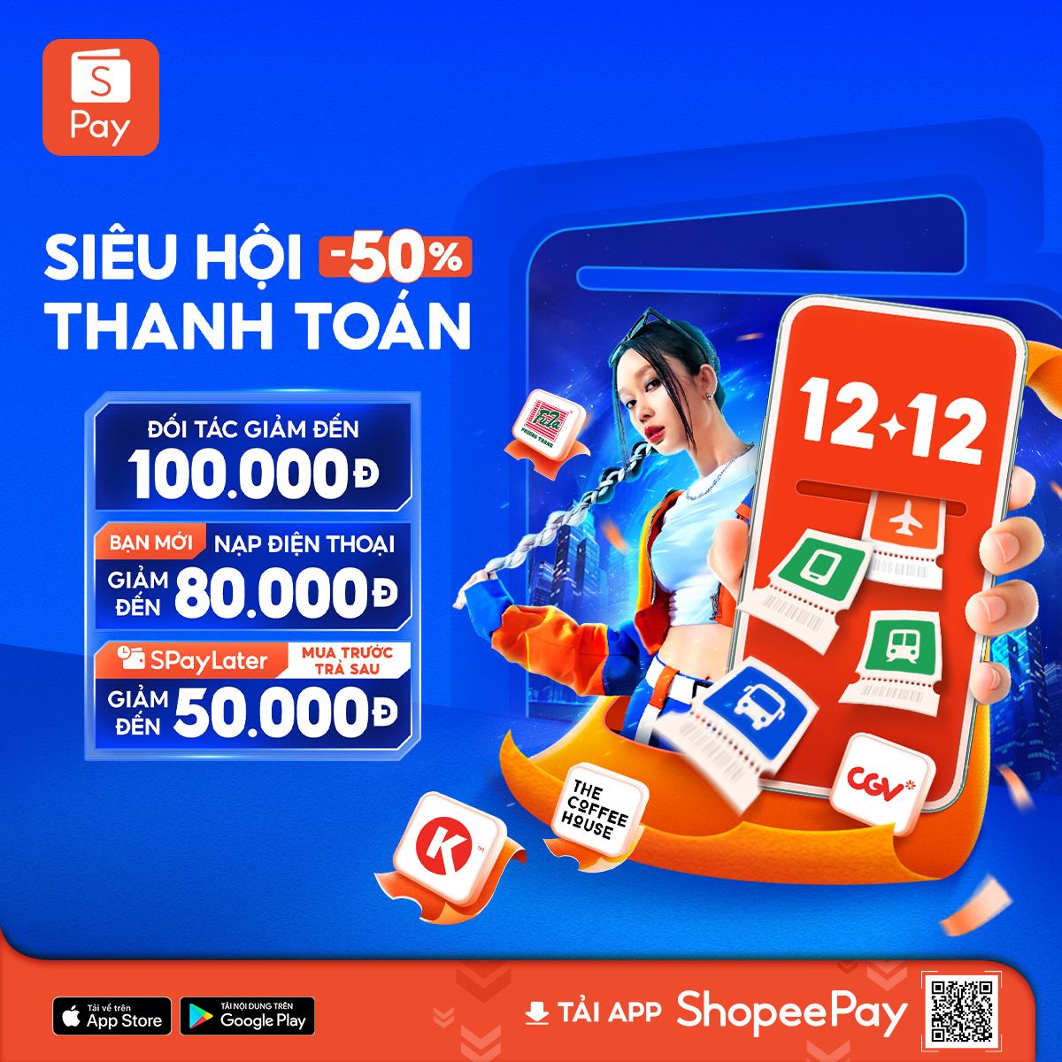 ShopeePay khởi động SIÊU HỘI THANH TOÁN GIẢM 50% 12.12: Ưu đãi phủ trọn mọi nhu cầu cuối năm- Ảnh 1.