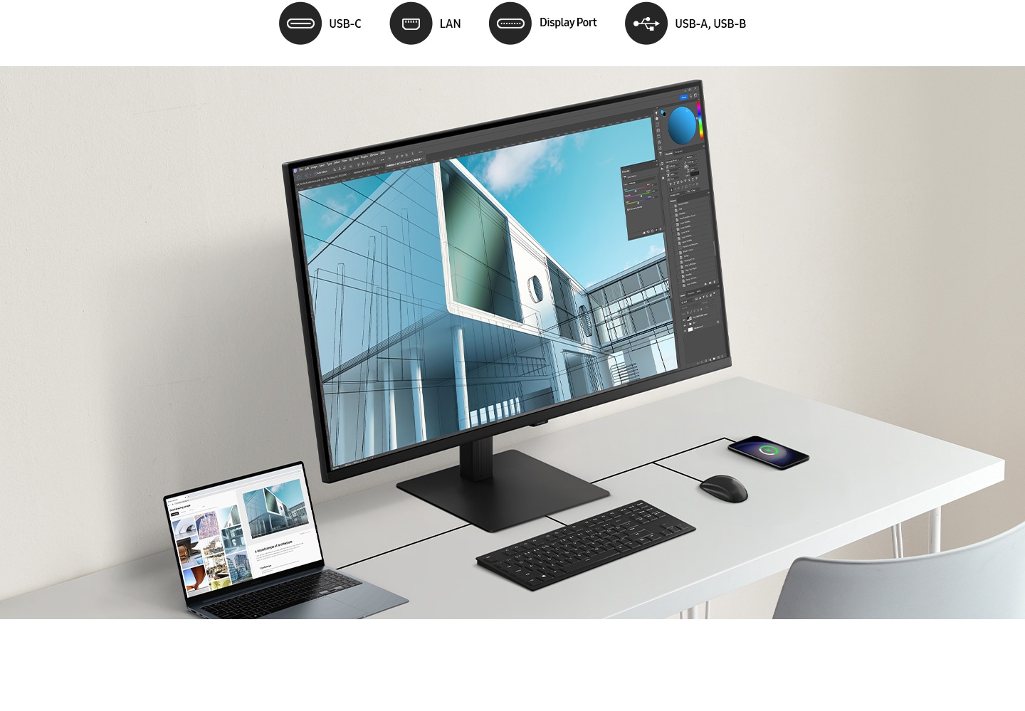 Quản lý đa tác vụ, hiển thị màu sắc chuẩn xác, bứt phá sáng tạo với ViewFinity 37 inch- Ảnh 4.