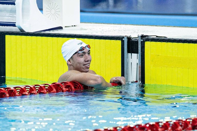 "Rái cá sông Gianh" Huy Hoàng lần thứ 5 giành HCV bơi 1500m SEA Games, visual kình ngư HCB bên cạnh cũng hot không kém- Ảnh 4.