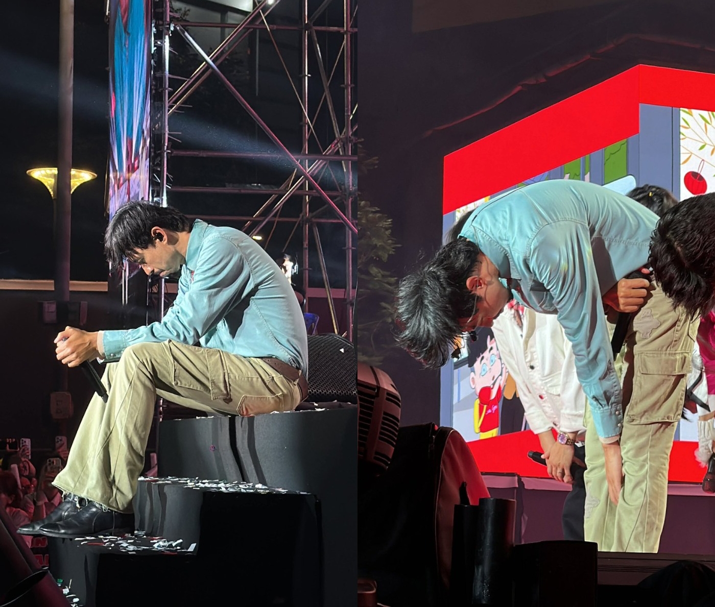 Đen Vâu buồn rầu, cúi gập người- Ảnh 1. Đen Vâu buồn rầu, cúi gập người- Ảnh 1.