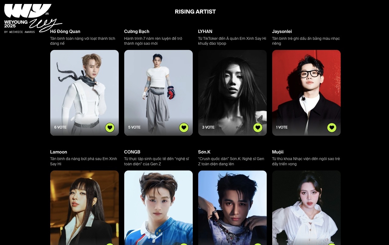 Chính thức mở cổng bình chọn IDOL14 tại WeYoung 2025: Cả loạt nghệ sĩ trẻ, concert đình đám và fandom “khủng” bước vào cuộc đua!- Ảnh 2.