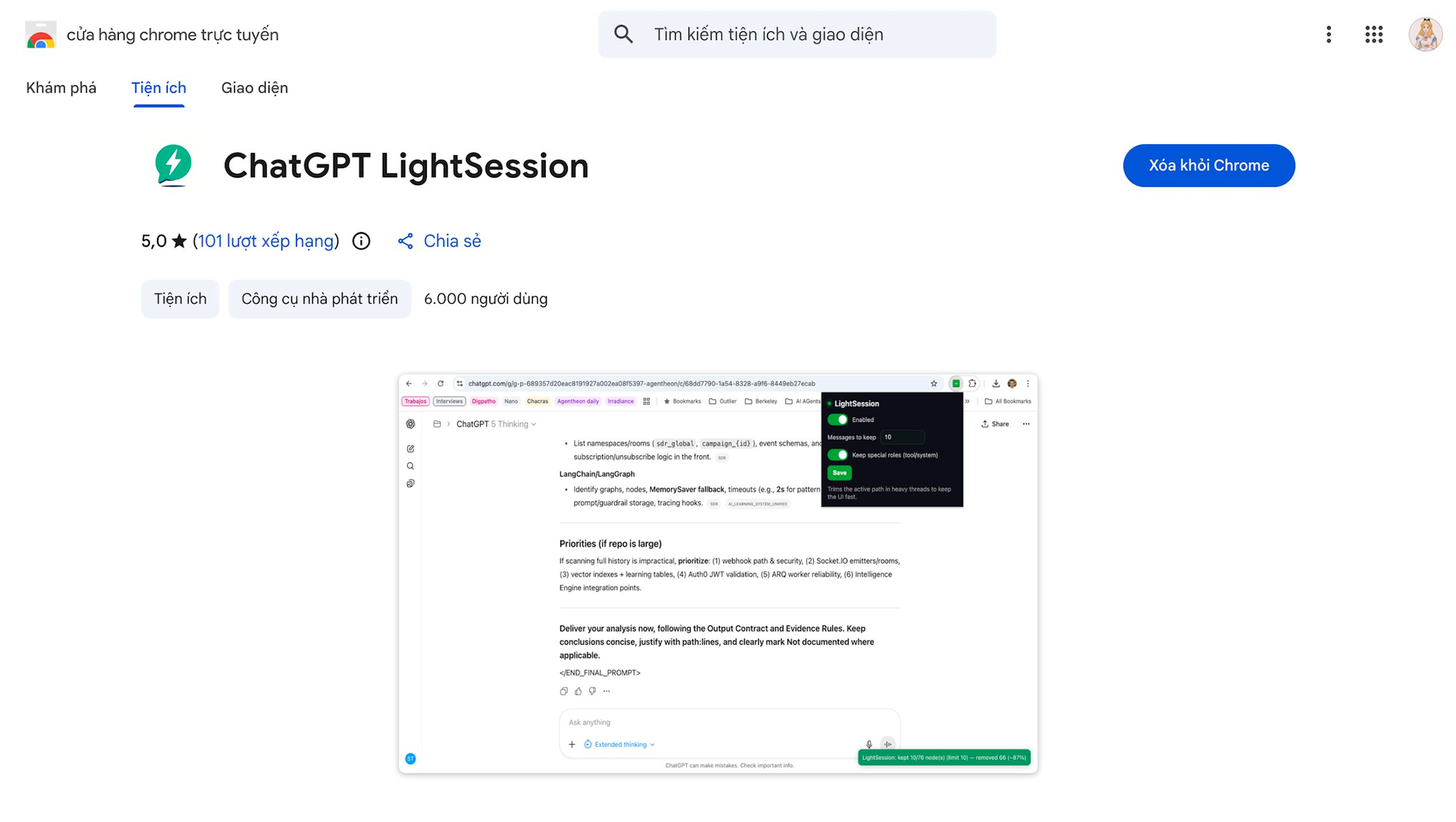 Cách giúp ChatGPT bớt giật lag khi trò chuyện lâu nhờ một tiện ích miễn phí mà không phải ai cũng biết- Ảnh 2.