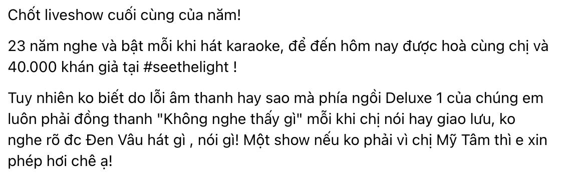 Hậu concert Mỹ Tâm: Fan than khu VIP bị chắn tầm nhìn suốt 4 tiếng, lỗi âm thanh không nghe thấy gì- Ảnh 8.