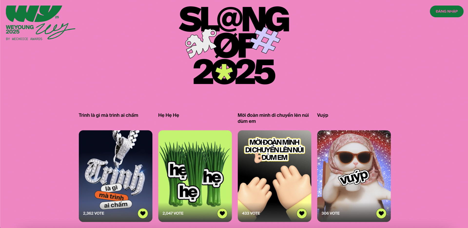 Lộ diện 20 Slang lọt top WeYoung 2025: Từ lóng nào sẽ lên ngôi?- Ảnh 1.