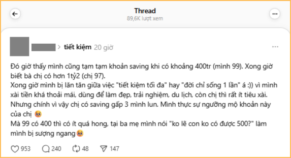 Chị c&oacute; 1,2 tỷ tiết kiệm, t&ocirc;i chỉ c&oacute; 400 triệu: Bố mẹ hỏi 1 c&acirc;u đến buồn- Ảnh 1.