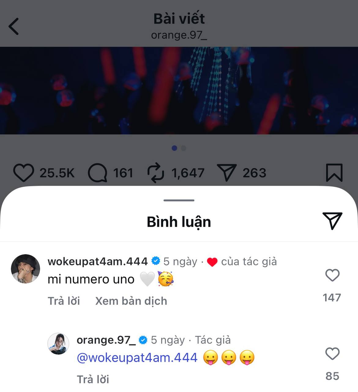 Orange công khai bạn trai Orange công khai bạn trai