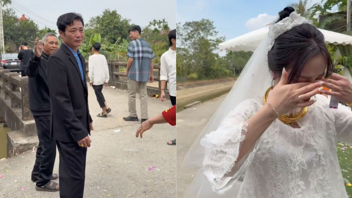 Clip cha kh&ocirc;ng nỡ bu&ocirc;ng tay con g&aacute;i về nh&agrave; chồng khiến d&acirc;n mạng rưng rưng- Ảnh 1.