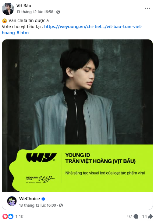 Đường đua Young ID của WeYoung 2025 tăng nhiệt từng giờ: Xem l&agrave; muốn vote!- Ảnh 7.