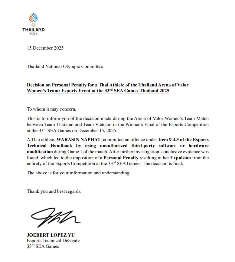 Cộng đồng Liên Quân Thái Lan "muối mặt" vì bê bối SEA Games: "Xấu hổ không biết giấu mặt vào đâu"- Ảnh 1. Cộng đồng Liên Quân Thái Lan "muối mặt" vì bê bối SEA Games: "Xấu hổ không biết giấu mặt vào đâu"- Ảnh 1.