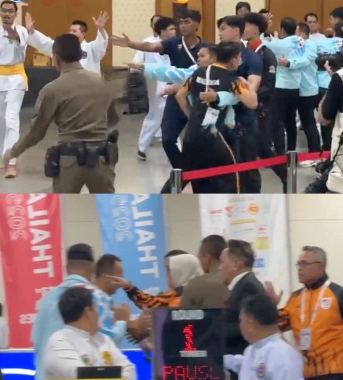 Biến căng tại SEA Games 33: Đội Pencak Silat Malaysia đuổi đánh trọng tài vì bị xử thua Thái Lan- Ảnh 1. Biến căng tại SEA Games 33: Đội Pencak Silat Malaysia đuổi đánh trọng tài vì bị xử thua Thái Lan- Ảnh 1.