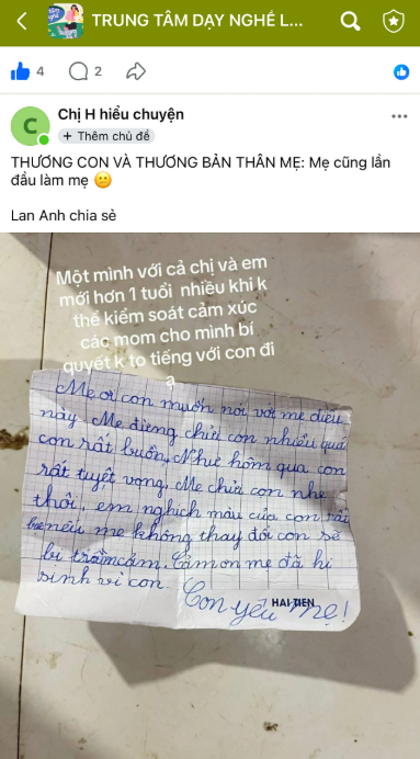 Bức thư tay gửi mẹ "con rất tuyệt vọng": Cứu đứa trẻ, đ&ocirc;i khi phải bằng c&aacute;ch xoa dịu nỗi đau để người mẹ c&oacute; thể "thở"- Ảnh 1.