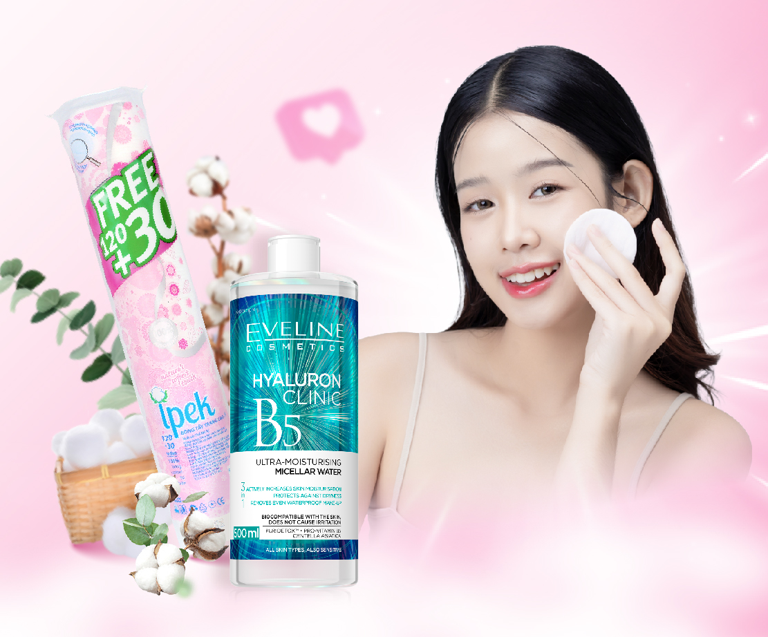 B&iacute; mật sạch s&acirc;u, dưỡng ẩm cho l&agrave;n da mụn - Bộ đ&ocirc;i tẩy trang Ipek x Eveline- Ảnh 5.