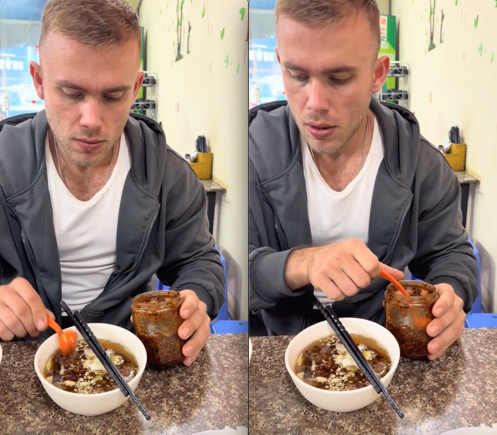 Nhìn khách Tây ăn bún chả, dân mạng Việt hết hồn vì Nhìn khách Tây ăn bún chả, dân mạng Việt hết hồn vì