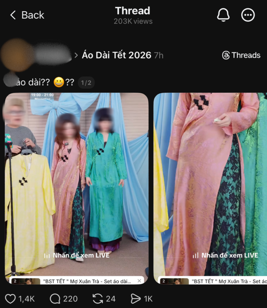 Sát Tết, hiện tượng local brand làm biến tướng áo dài lại xuất hiện: Giải thích thế nào cũng khó chấp nhận!- Ảnh 1. Sát Tết, hiện tượng local brand làm biến tướng áo dài lại xuất hiện: Giải thích thế nào cũng khó chấp nhận!- Ảnh 1.